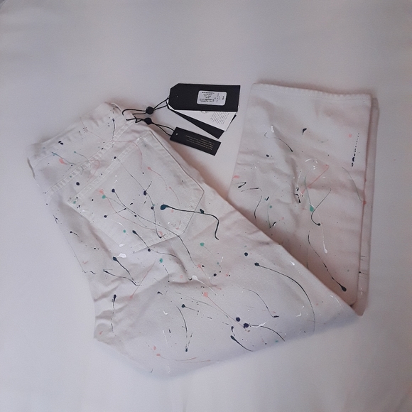 Rug & Bone | Jeans | Rag Bone Cream Paint Splatter Boyfriend Denim ...